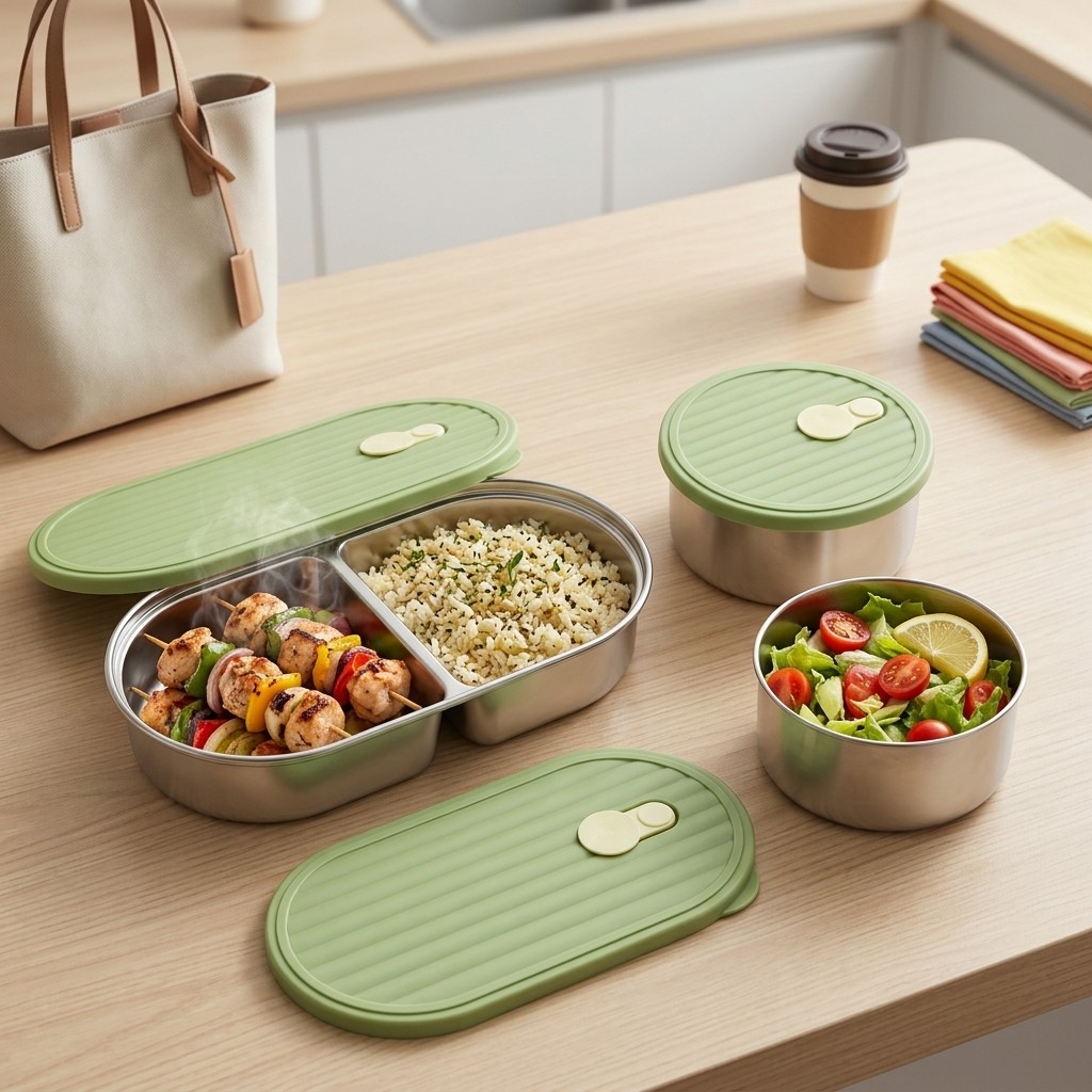 Meal Prep Ideas - Microwavable 304 Stainless Steel Lunch Box