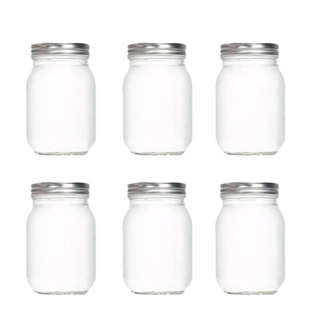 Salad Container Jar - 6Pcs Round Glass Food Storage Containers