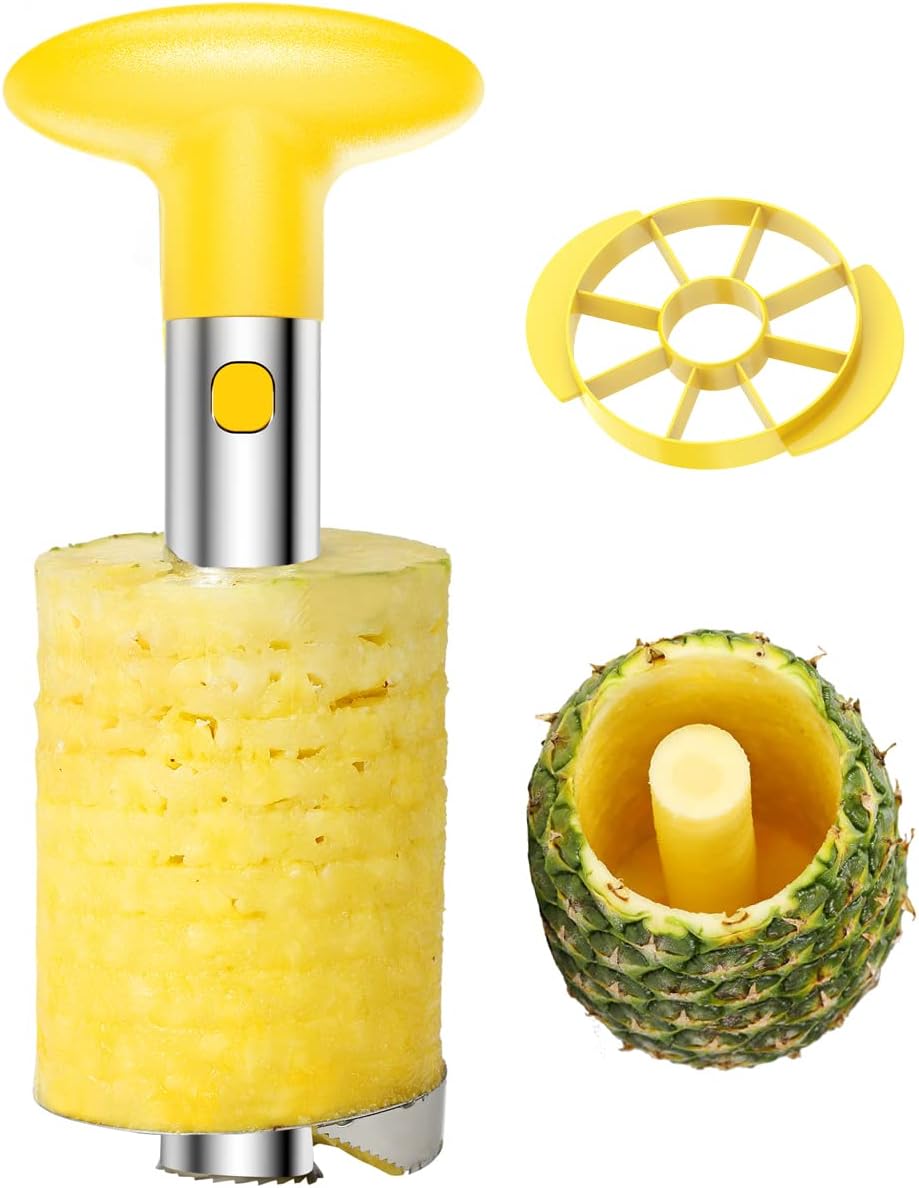 Pineapple Corer Slicer - Stainless Steel Pineapple Peeler Corer Slicer