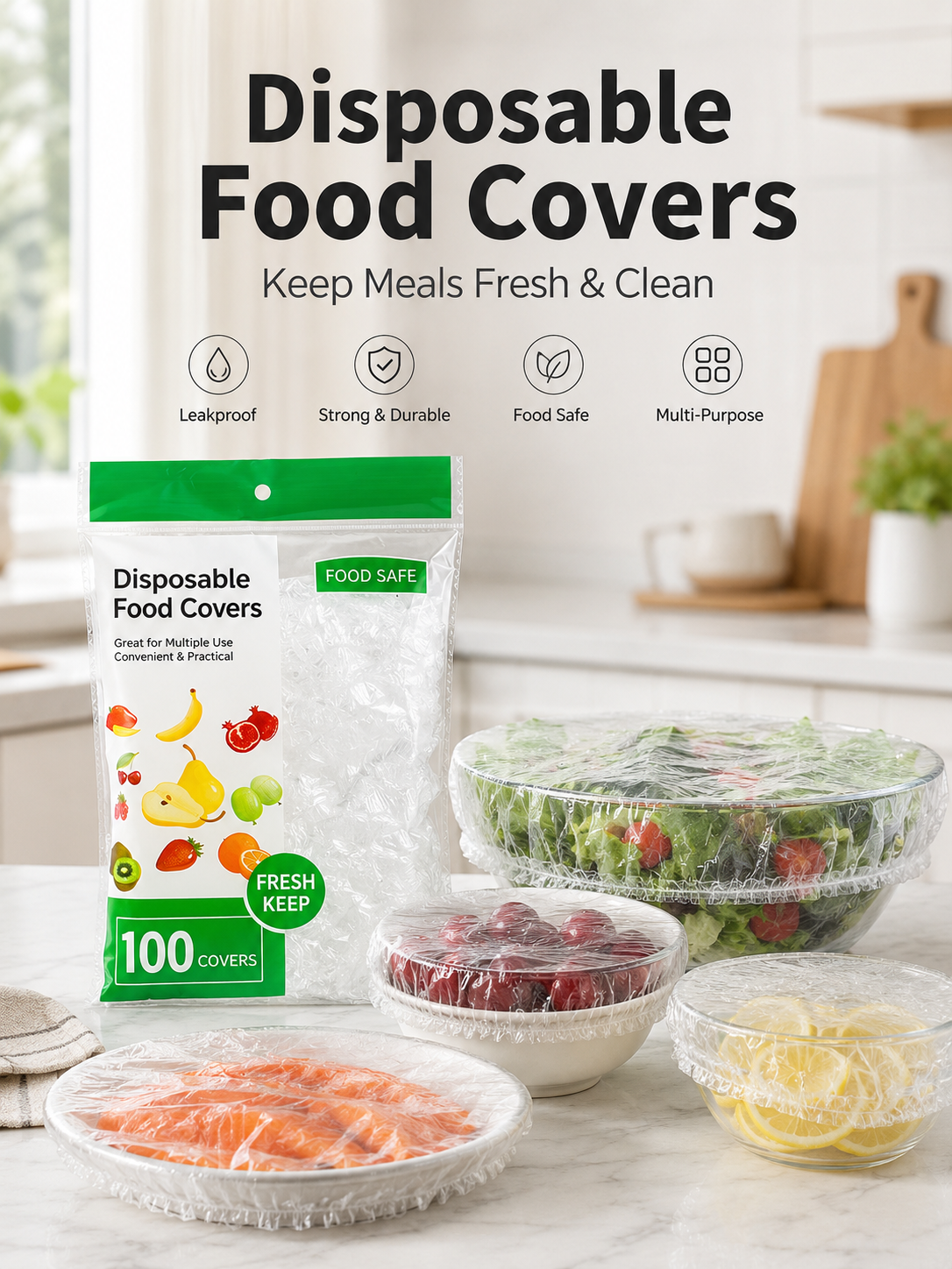 100 Pcs Disposable Elastic Bow - огляд і ціна Meal Prep Wraps