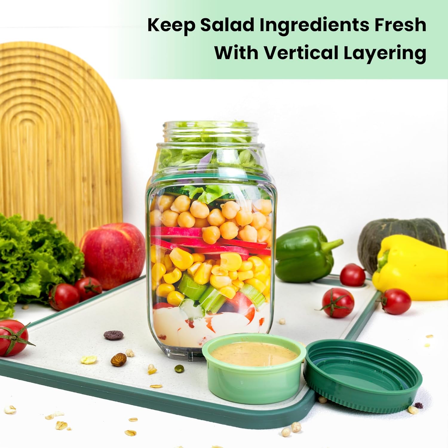 2-Pack 34oz Salad Jar Containe - огляд і ціна Meal Prep Ideas