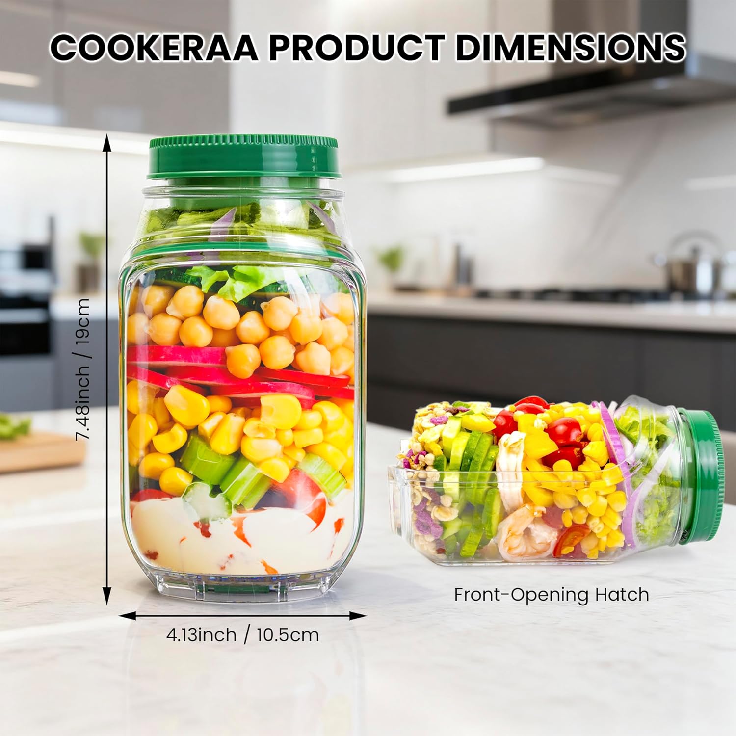 2-Pack 34oz Salad Jar Containe - огляд і ціна Meal Prep Ideas