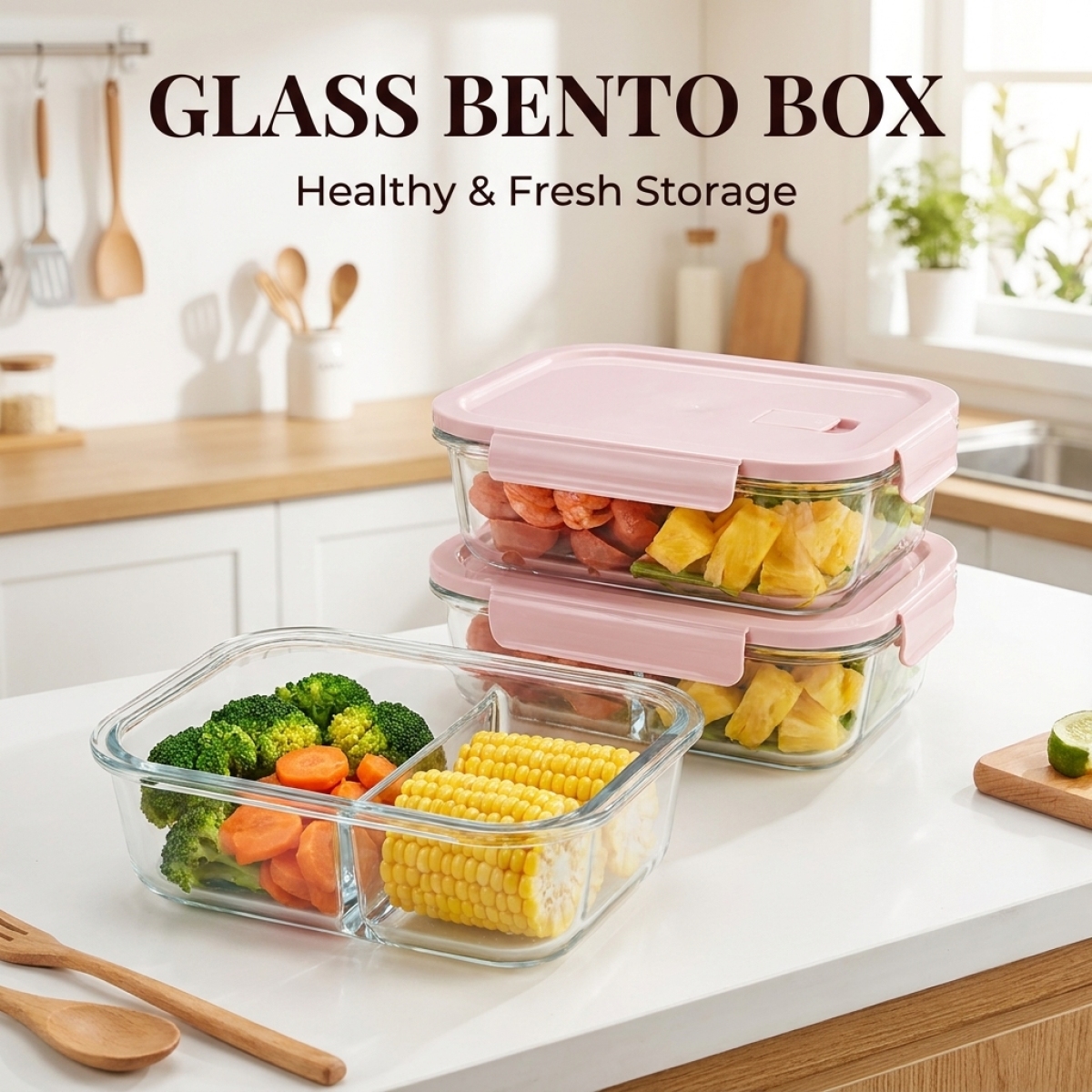 Cute Pink Glass Meal Prep Cont - огляд і ціна Meal Prep Oven Safe Containers