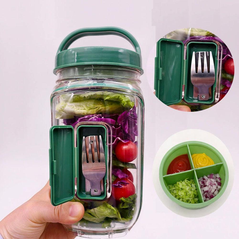 Leakproof Plastic Salad Box wi - огляд і ціна Salad Container Jar