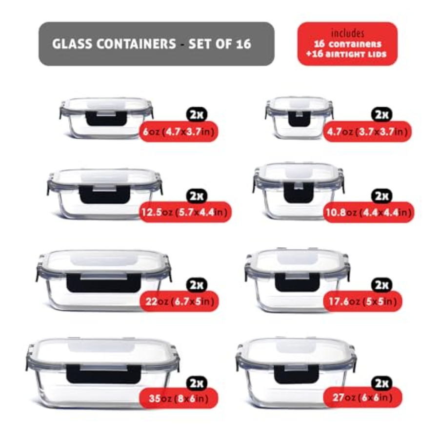 Glass food storage containers  - огляд і ціна Meal Prep Oven Safe Containers