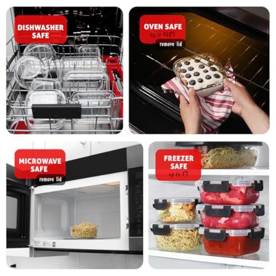 Glass food storage containers  - огляд і ціна Meal Prep Oven Safe Containers
