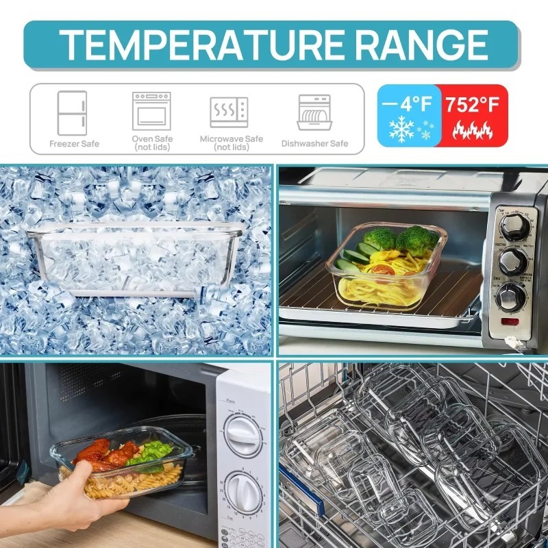 Glass lunch box food storage c - огляд і ціна Meal Prep Oven Safe Containers