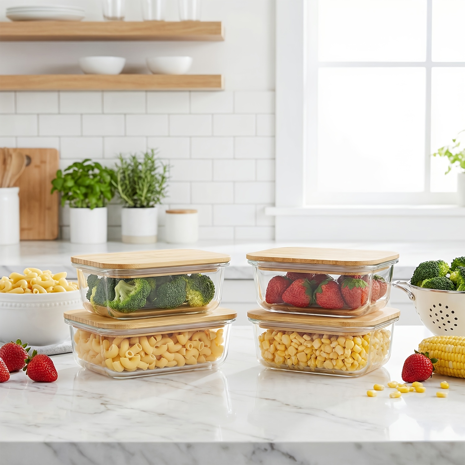 8pcs(4pcs Containers And 4pcs  - огляд і ціна Meal Prep Oven Safe Containers