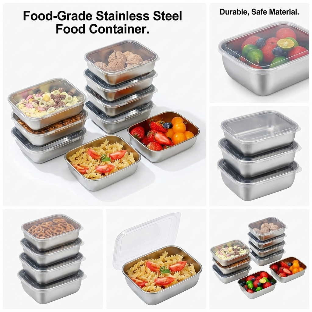 5PCS Stainless Steel Food Stor - огляд і ціна Meal Prep Ideas