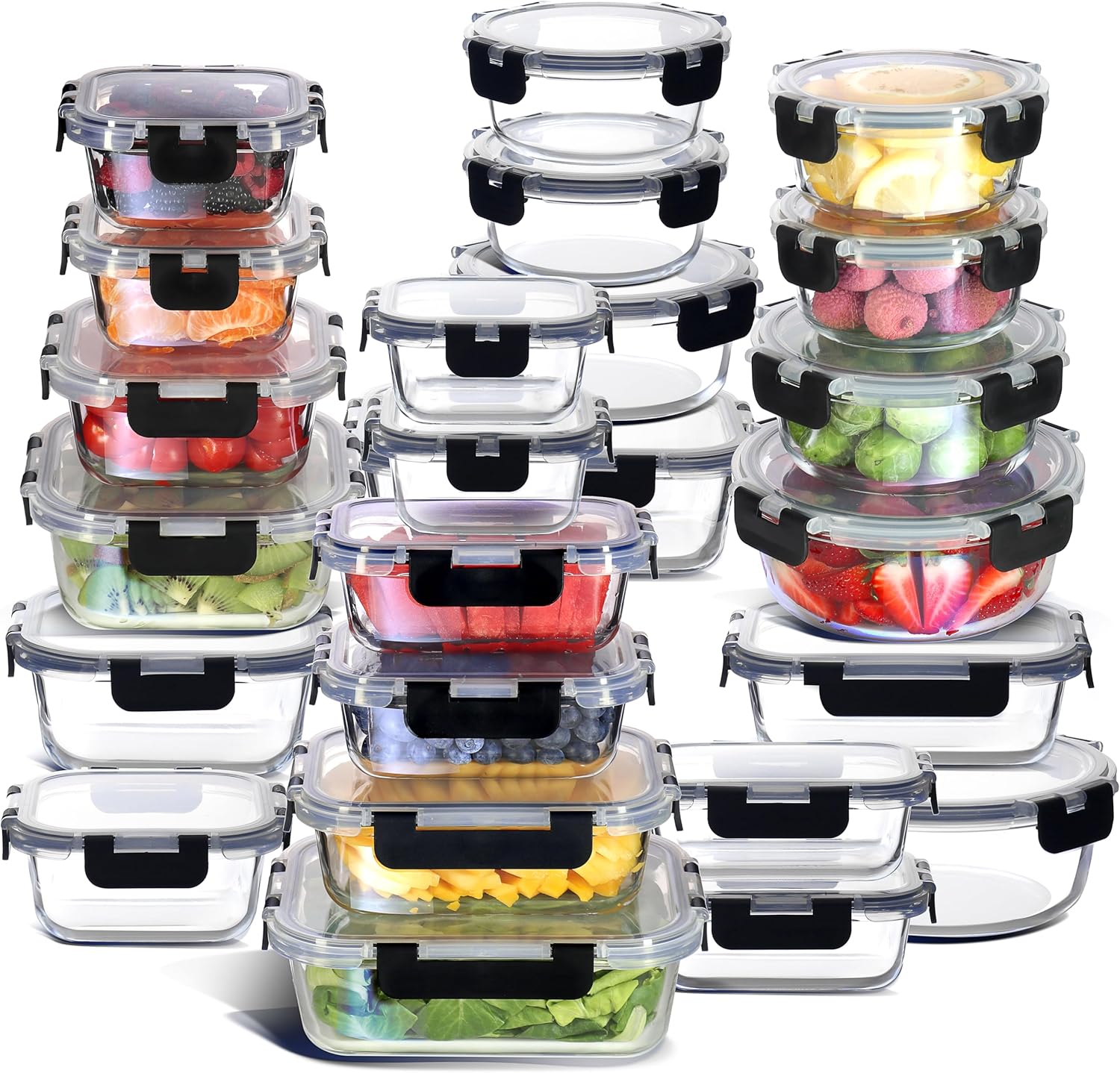 48pc Glass Food Storage Contai - огляд і ціна Meal Prep Oven Safe Containers