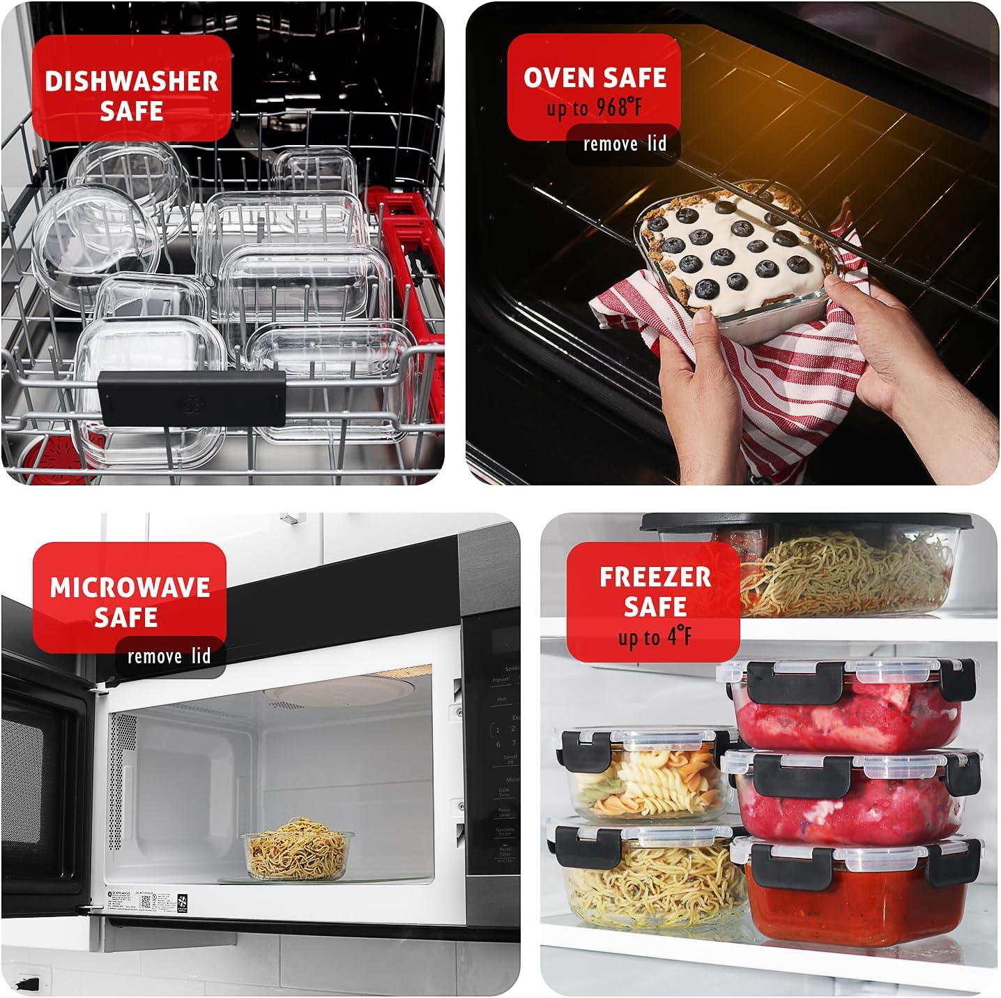 48pc Glass Food Storage Contai - огляд і ціна Meal Prep Oven Safe Containers