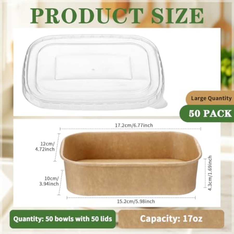 50 Pack Disposable Food Contai - огляд і ціна Meal Prep Yogurt