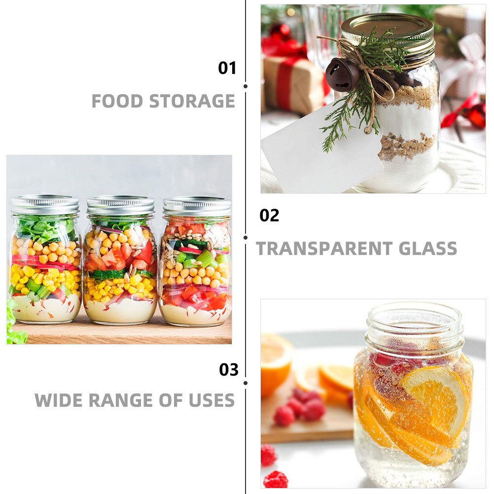6Pcs Round Glass Food Storage  - огляд і ціна Salad Container Jar