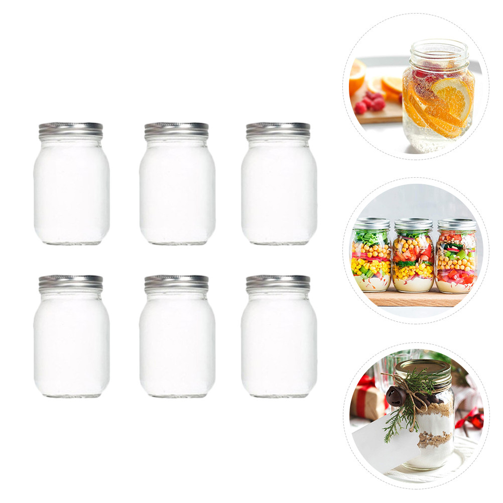 6Pcs Round Glass Food Storage  - огляд і ціна Salad Container Jar
