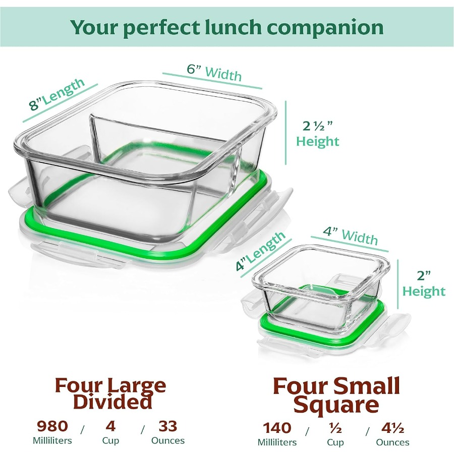 Glass Meal Prep Containers wit - огляд і ціна Meal Prep Oven Safe Containers