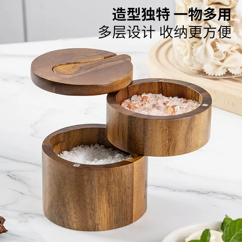 Acacia Wood Salt Jar Solid Woo - огляд і ціна Herb Keeper Bottle