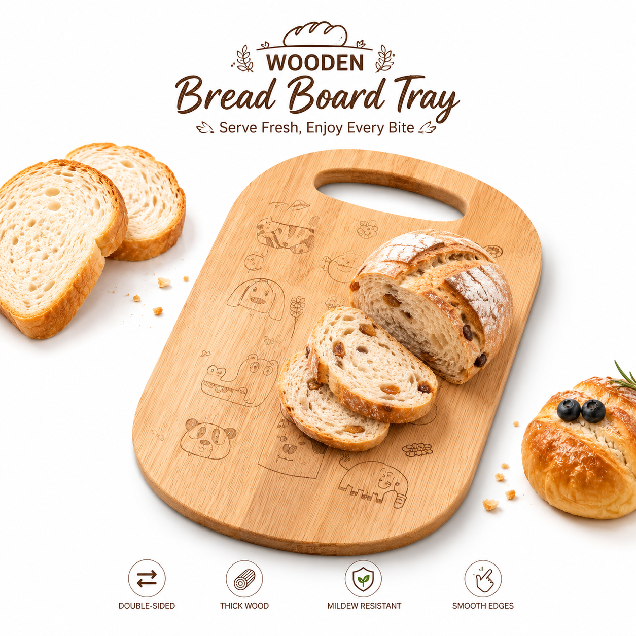 Reusable Wooden Bread Board Cu - огляд і ціна Meal Prep Veggie