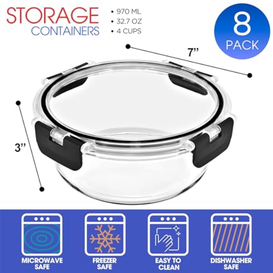 16pc Glass Meal Prep Container - огляд і ціна Meal Prep Oven Safe Containers
