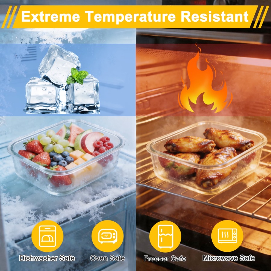 7 Pack Glass Food Storage Cont - огляд і ціна Meal Prep Oven Safe Containers