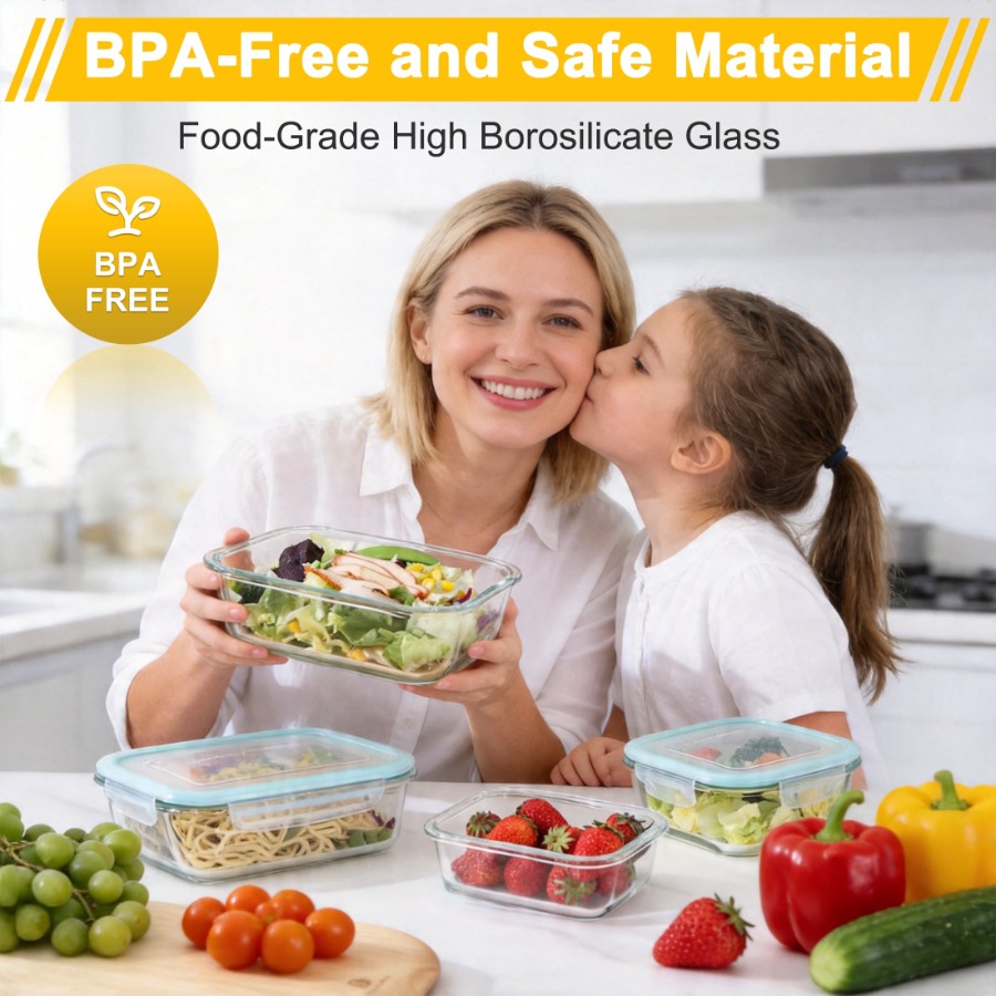 7 Pack Glass Food Storage Cont - огляд і ціна Meal Prep Oven Safe Containers
