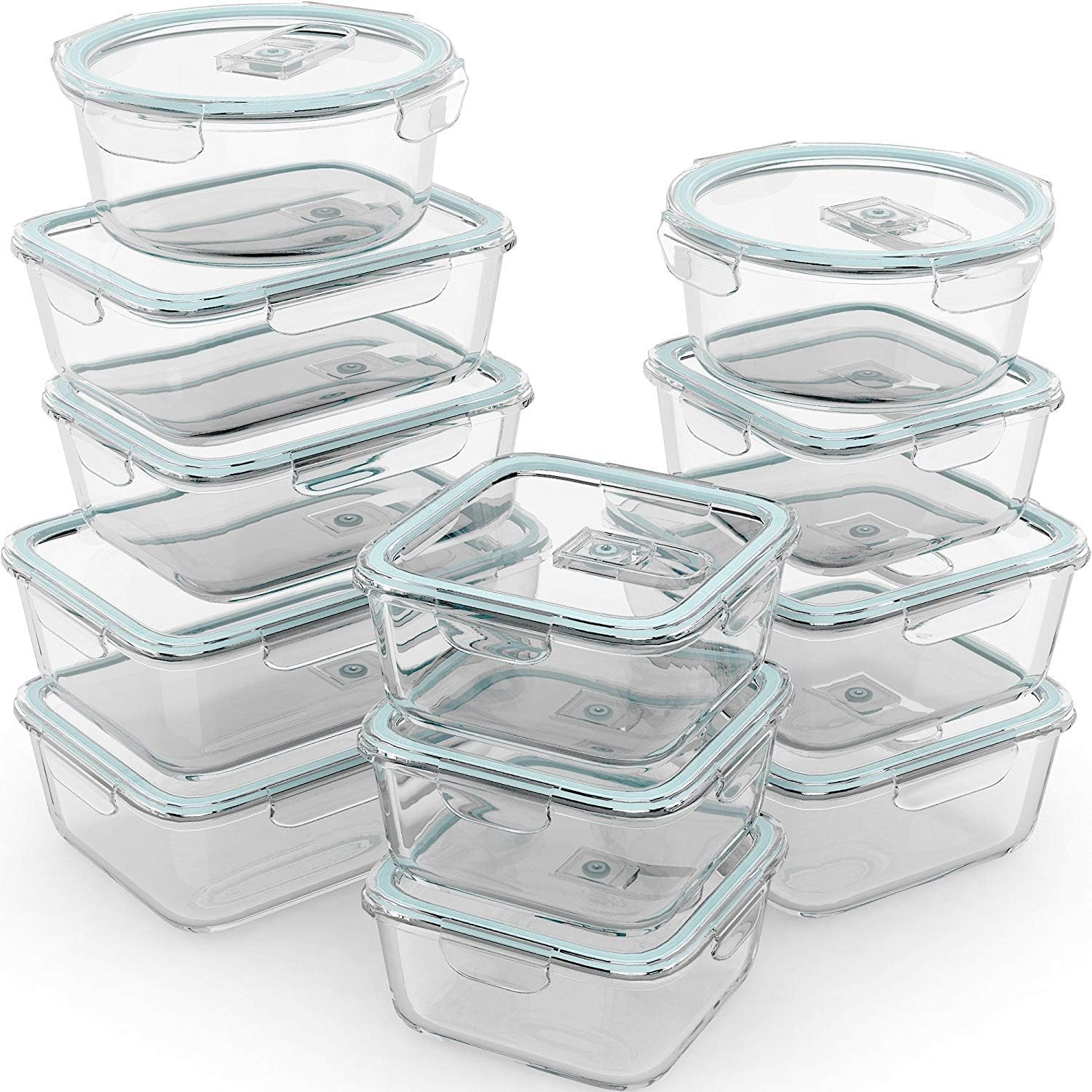 24 Pc Airtight Glass Food Stor - огляд і ціна Meal Prep Oven Safe Containers