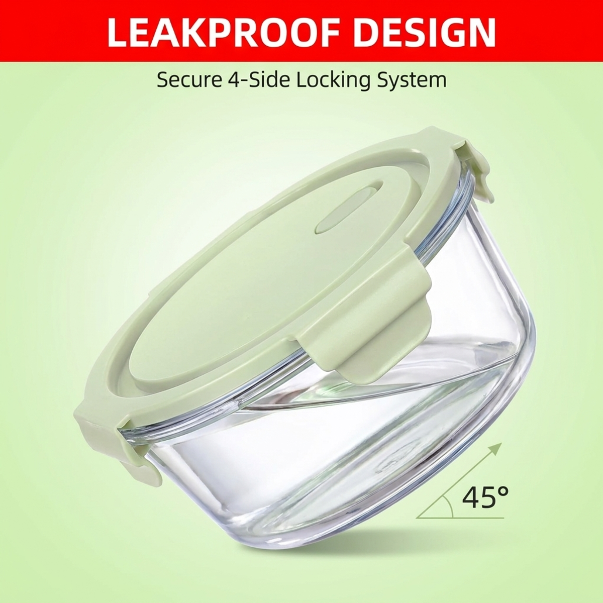 Leakproof Matcha Green Glass L - огляд і ціна Meal Prep Oven Safe Containers