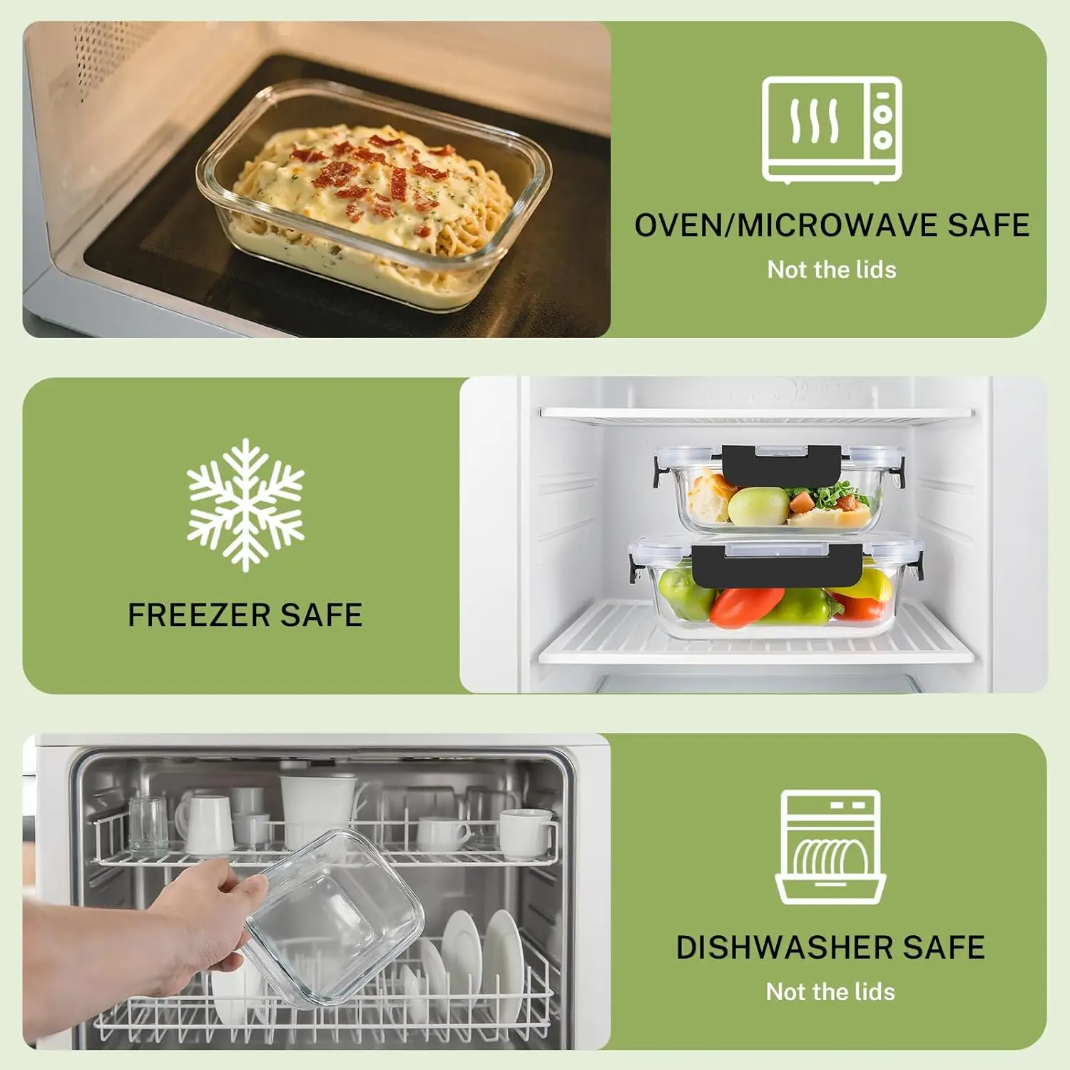 8 Pack Borosilicate Glass Food - огляд і ціна Meal Prep Oven Safe Containers