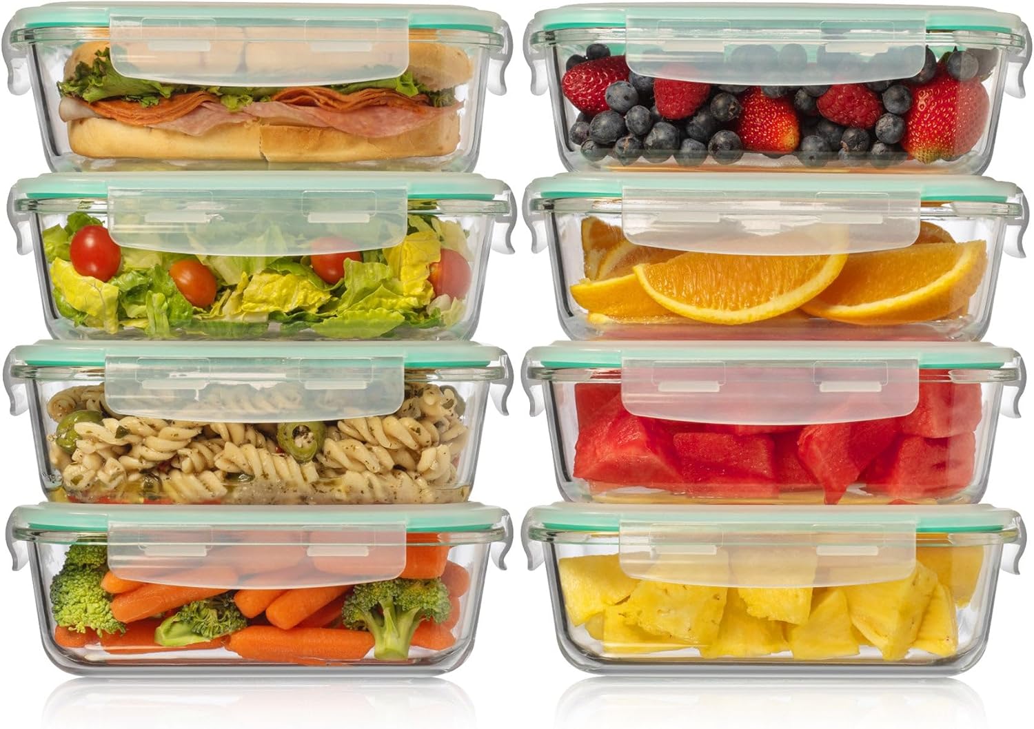 8-Pack 35 oz Glass Food Contai - огляд і ціна Meal Prep Oven Safe Containers
