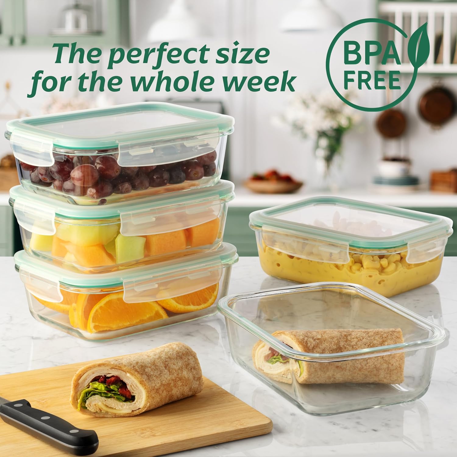 8-Pack 35 oz Glass Food Contai - огляд і ціна Meal Prep Oven Safe Containers