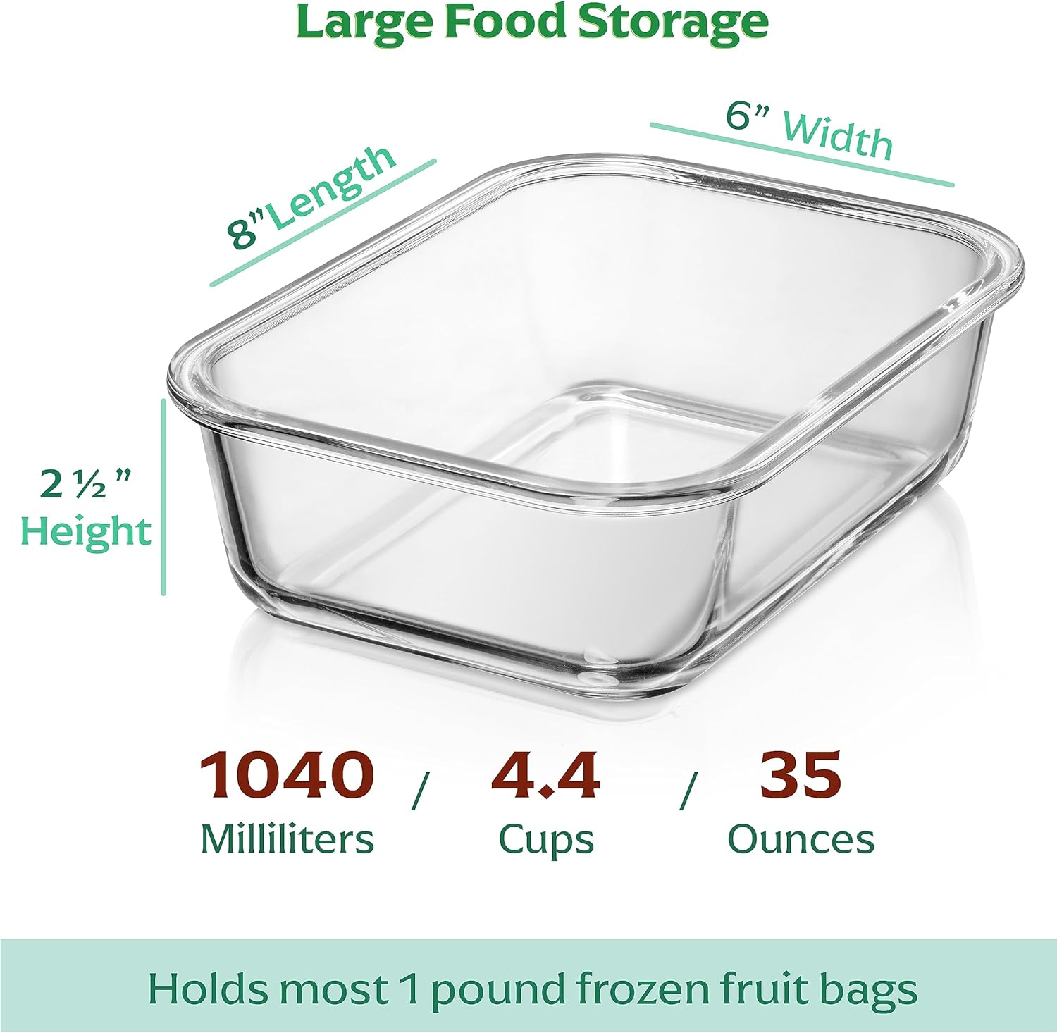 8-Pack 35 oz Glass Food Contai - огляд і ціна Meal Prep Oven Safe Containers